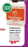 Viral Choice Junior Syrup Value Pack-200ml Plus 60's Chewable Multi Vitamins