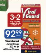 Viral Guard Junior Syrup-200ml Or 60 Fiezie Chews Each
