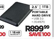 Toshiba 2.5" 1TB Portable Hard Drive