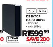 Toshiba 3.5" 3TB DEsktop Hard Drive