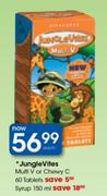 Jungle Vites Multi V Or Chewy C Tablets 60's/Syrup 150ml Each