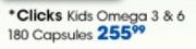 Clicks Kids Omega 3 & 6 Capsules-180's Per Pack