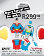 Emtec Batman And Superman 8GB Flash Drives-Each