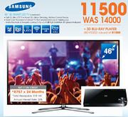 Samsung 46" 3D Smart LED TV(UA46F6400) + 3D Blu-Ray Player(BD-F5500)
