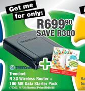 Trendnet N 3G Wireless Router + 100MB Data Starter Pack