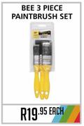 Bee 3 Piece Paintbrush Set-Per Set