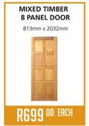 Mixed Timber 8 Panel Door 813x2032mm