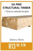 SA Pine Structural Timber 50x76mm-Per M