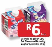 Bonnita Yogo Fun Low Fat Flavoured Drinking Yoghurt Assorted-350g 