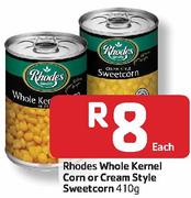Rhodes Whole Kernel Corn Or Cream Style Sweetcorn-410g 