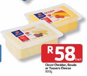 Clover Cheddar, Gouda Or Tussers Cheese - 800g Each