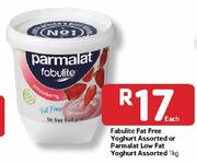 Fabulite Fat Free Yoghurt Assorted Or Parmalat Low Fat Yoghurt Assorted - 1kg Each