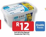 PnP 50% Fat Spread Canola Lite Tub - 500g