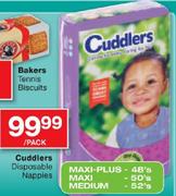 Cuddlers Disposable Nappies Maci-Plus-48's/Maxi-50's/Medium-52's-Per Pack