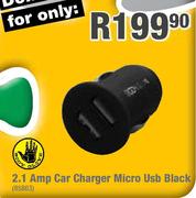 2.1 Amp Car Charger Micro USB Black