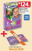 Cuddlers Nappies Jumbo Pack Size 3 Midi 70s/Maxi66s/Maxi Plus 60s Or Size 5 Junior 56s-Per pack