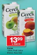 Ceres 100% Fruit Juice Blend-1Ltr Each