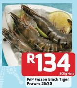 PnP Frozen Black Tiger Prawns 26/30-800g