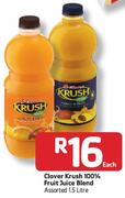 Clover Krush 100% Fruit Juice Blend-1.5L Each