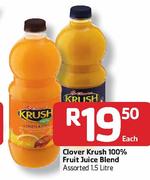 Clover Krush 100% Fruit Juice Blend-1.5L Each