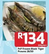 PnP Frozen Black Tiger Prawns 26/30-800gm Nett