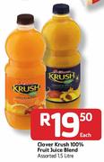 Clover Krush 100% Fruit Juice Blend-1.5L Each