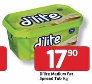 D'Lite Medium Fat Spread Tub-1Kg