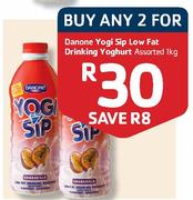 Danone Yogi Sip Low fat Drinking Yoghurt Assorted-2x1kg