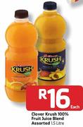 Clover Krush 100% Fruit Juice Blend-1.5L Each