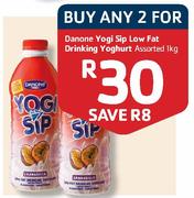 Danone Yogi Sip Low Fat Drinking Yoghurt-2x1kg Each