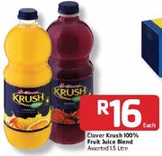Clover Krush 100% Fruit Juice Blend-1.5 Litre Each
