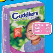 Cuddlers Disposable Nappies Medium-52's Per Pack