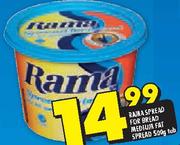 Rama Spread For Bread Medium Fat Spread Tub - 500g