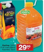 Darling 100% Fruit Juice Blend Assorted-4L Each