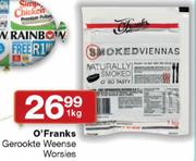 O'Franks Gerookte Weense Worsies-1kg