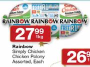 Rainbow Simply Chicken Polony Assorted-1kg Each
