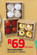 Decorated Balls(4x80mm)-Per Pack