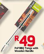 PnP BBQ Tongs With Wooden Handle