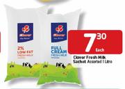 Clover Fresh Milk Sachet Assorted-1L