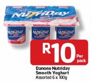 Danone Nutriday Smooth Yoghurt Assorted- 6 x 100g Per Pack