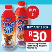 Danone Yogi Sip Low Fat Drinking Yoghurt Assorted-2x1kg