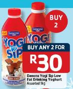 Danone Yogi Sip Low Fat Drinking Yoghurt-2X1Kg
