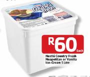 Nestle Country Fresh Neapolitan Or Vanilla Ice-Cream-5Ltr