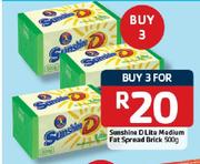 Sunshine D Lite Medium Fat Spread Brick-3X500g
