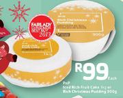 PnP Iced Rich Fruit Cake 1kg Or Rich Christmas Pudding-900g