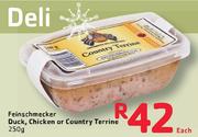 Feinschmecker Duck, Chicken Or Country Terrine-250g Each