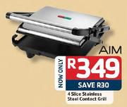  Aim 4 Slice Stainless Steel Contact Grill