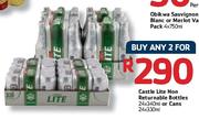 Castle Lite Non Returnable Bottles-24 x 340ml Or Cans-24 x 330ml