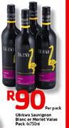 Obikwa Sauvignon Blanc Or Merlot Value Pack-4X750ml