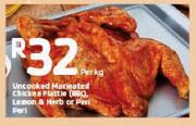 Uncooked Marinated Chicken Flattie BBQ, Lemon & Herb or Peri Peri-Per Kg